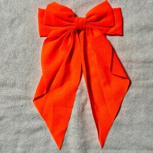 Neon Orange Hair Clip Bow